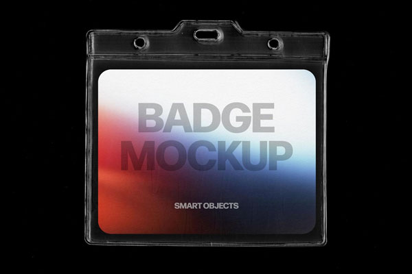 Plastic Sleeve Badge Mockup