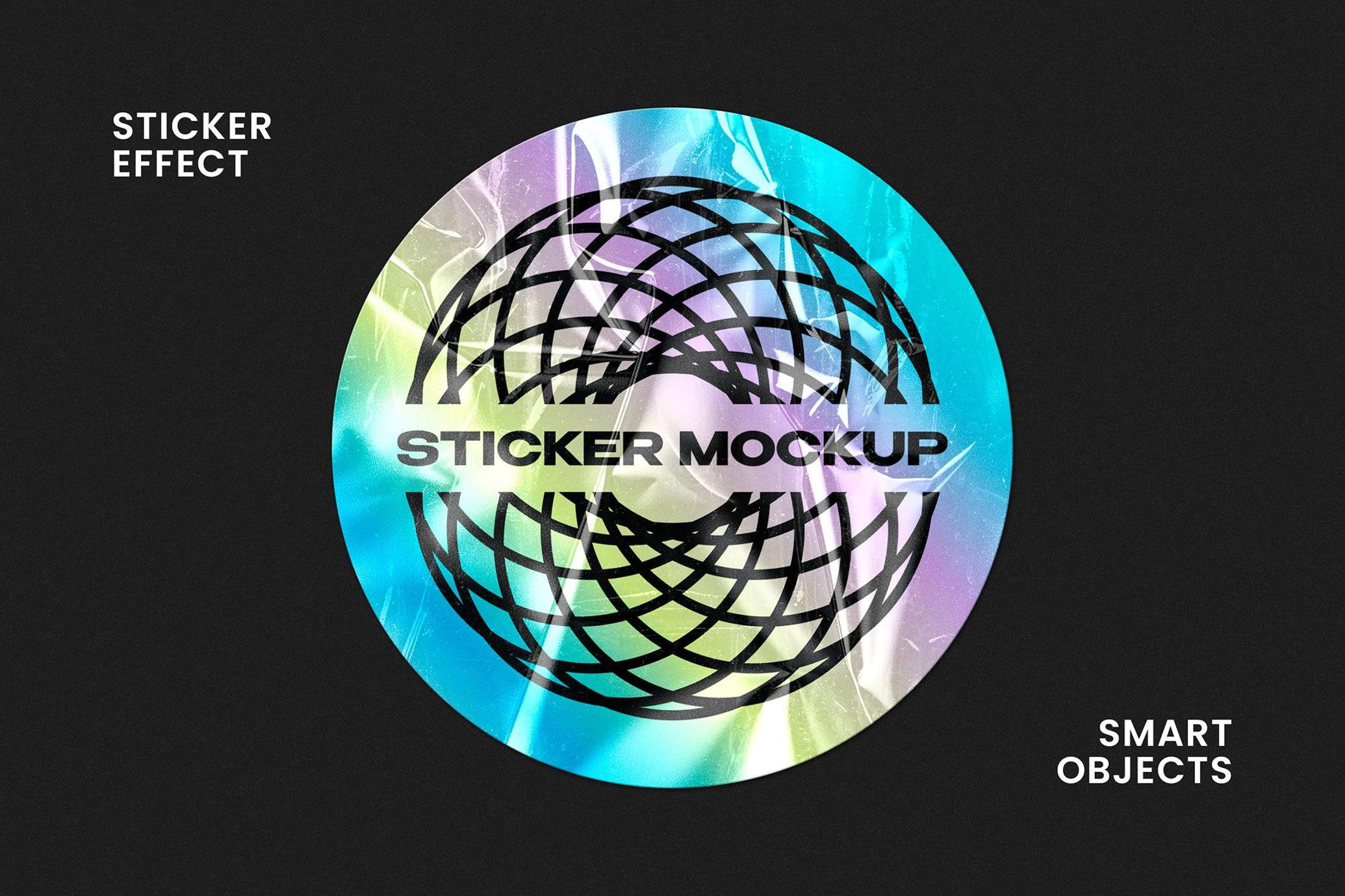 Free Plastic Sticker Mockup PSD Template