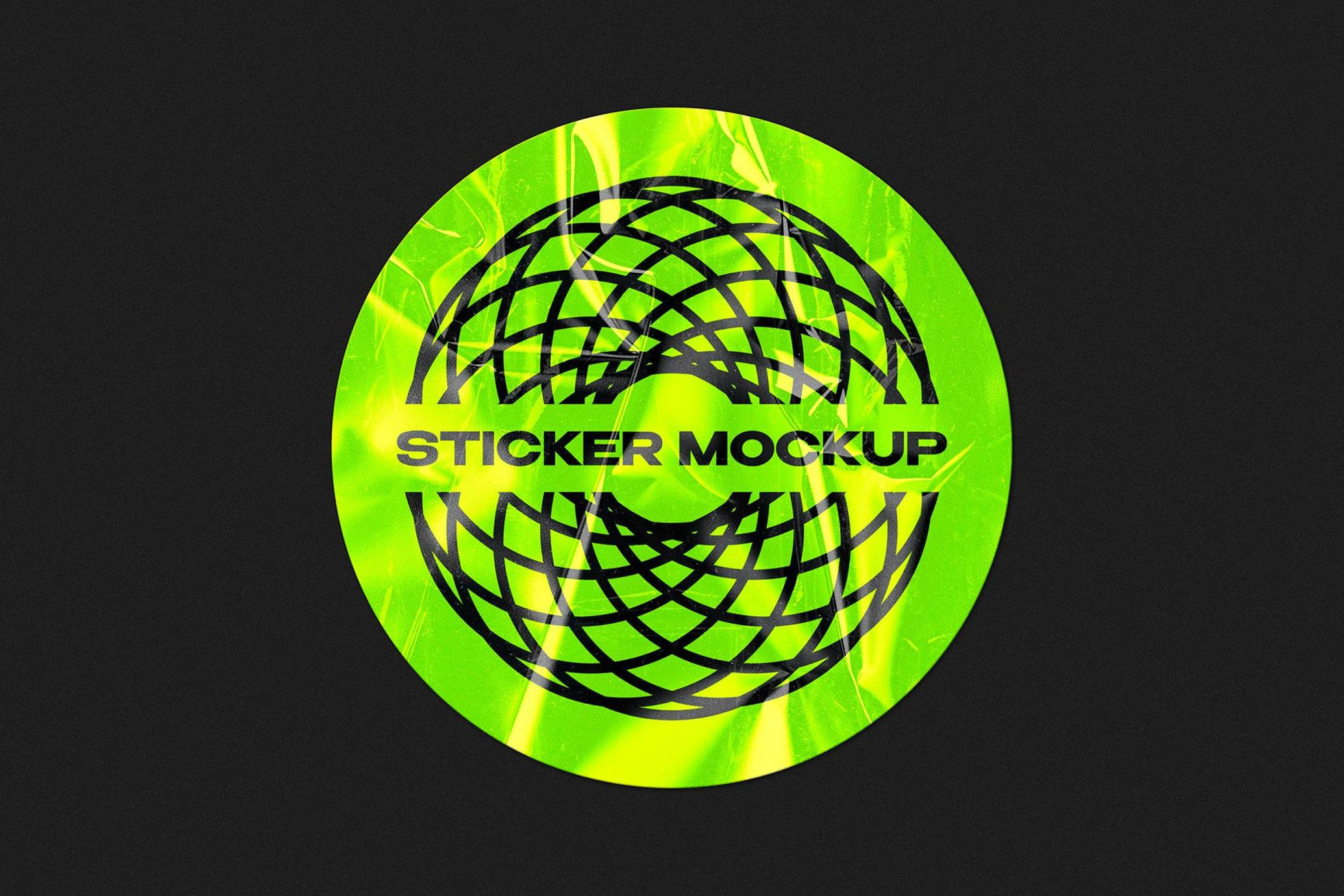 Free Plastic Sticker Mockup PSD Template