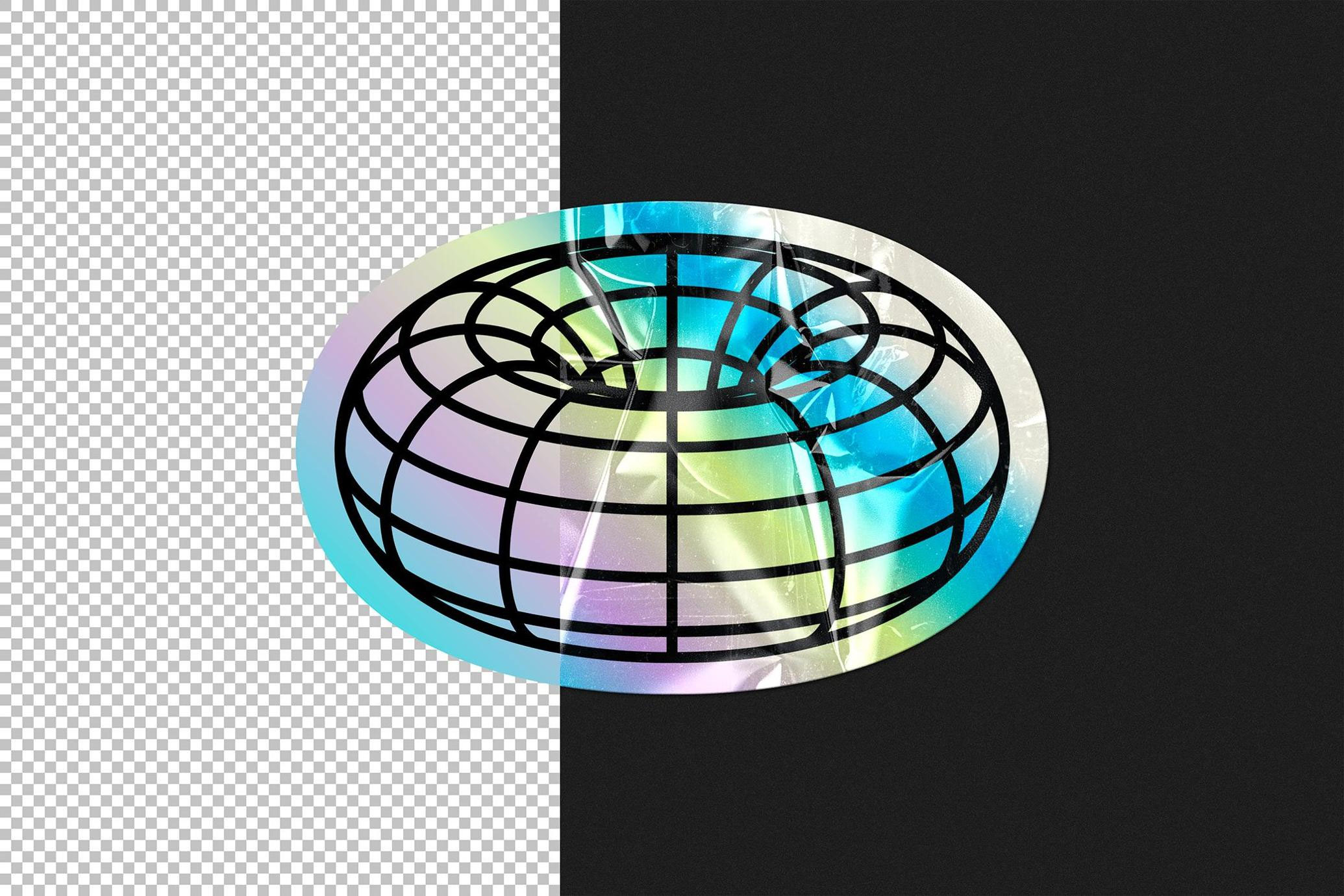Free Plastic Sticker Mockup PSD Template