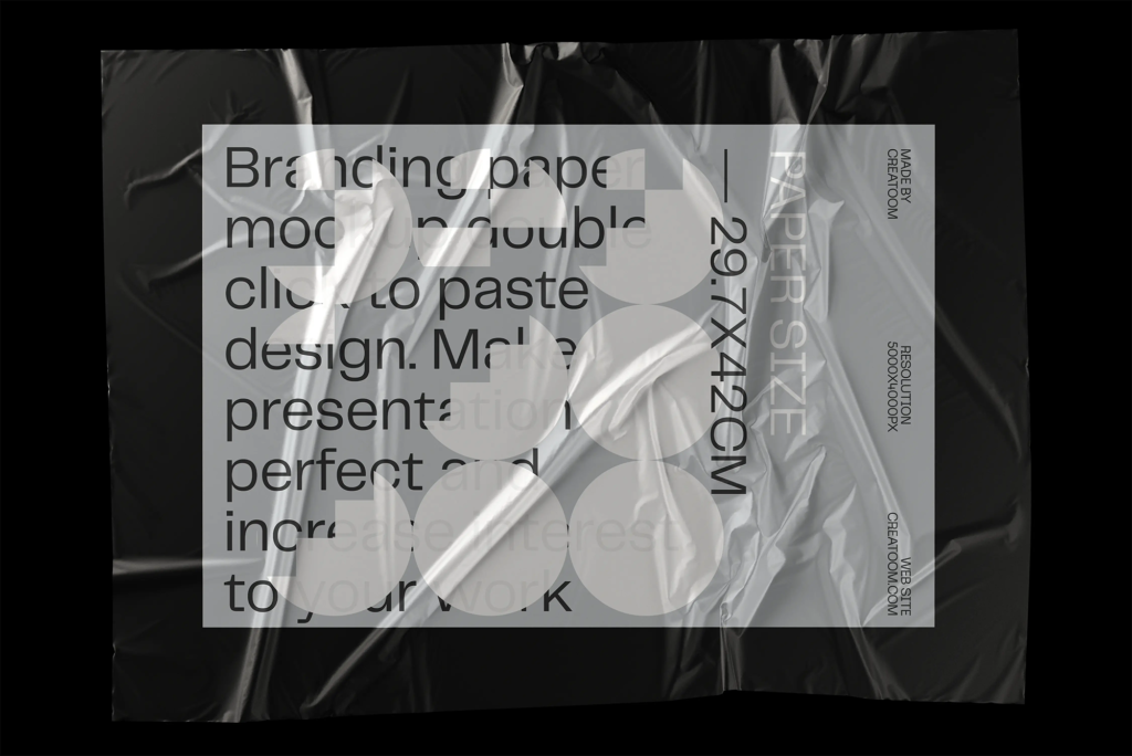 Plastic Wrinkled on Paper Mockup