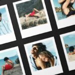 Polaroid Instant Cards Grid Mockup