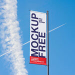 Pole Banner Mockup in 3 Shots
