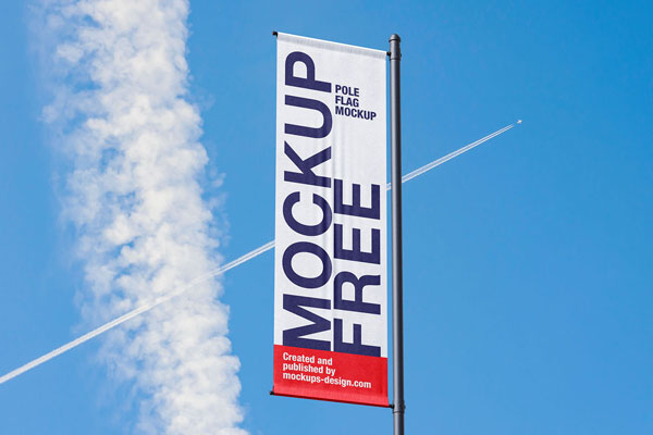 Pole Banner Mockup in 3 Shots
