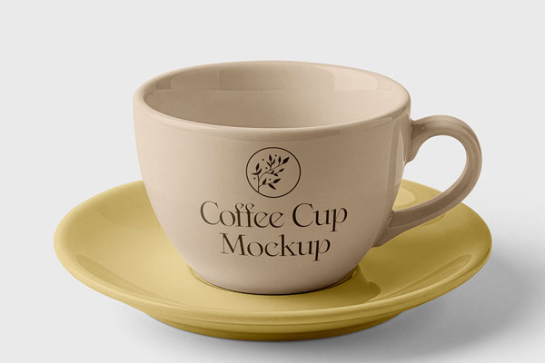 Porcelain Cup Studio Shot Mockup