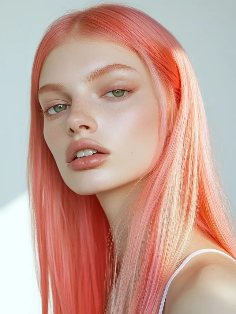 Portrait of Model with Pink Hair