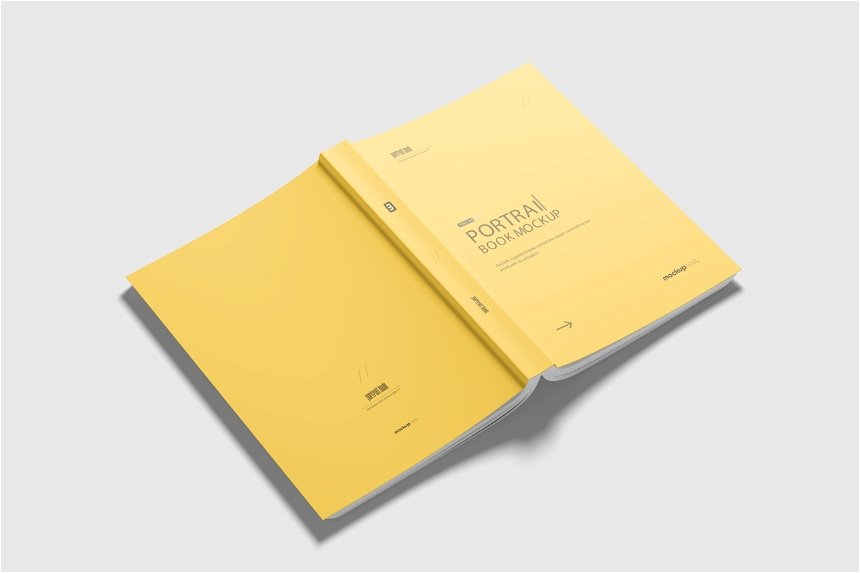 Portrait Softcover Book Mockup in 4 Shows