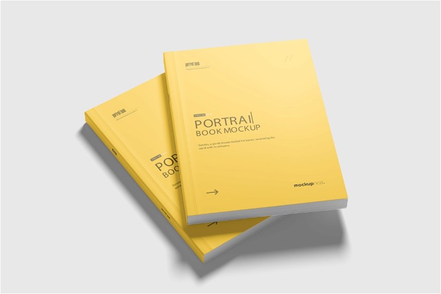 Portrait Softcover Book Mockup in 4 Shows