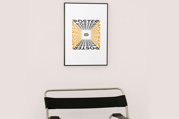 Poster Above Chair Mockup
