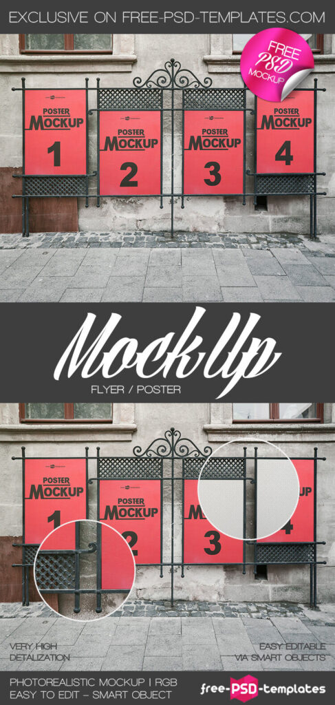 Poster Frame Leaning Against Street Wall in Front View Mockup