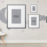Poster Frame Mockup in Different Sizes on Artist Room