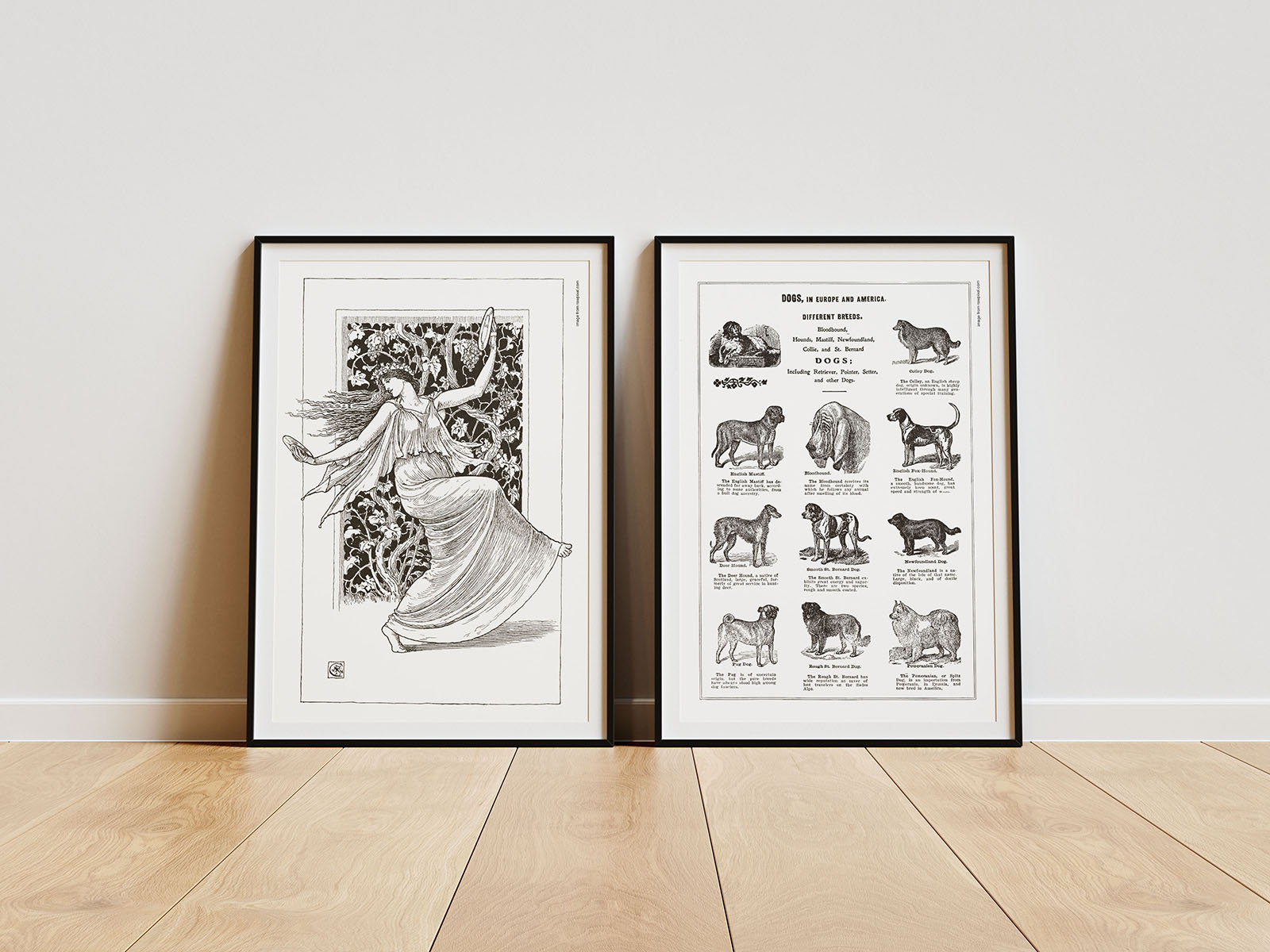 Poster Frame Mockup on the Floor in 5 Sights FREE PSD