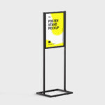 Poster Metal Frame Stand Mockup in 3 Different Sights