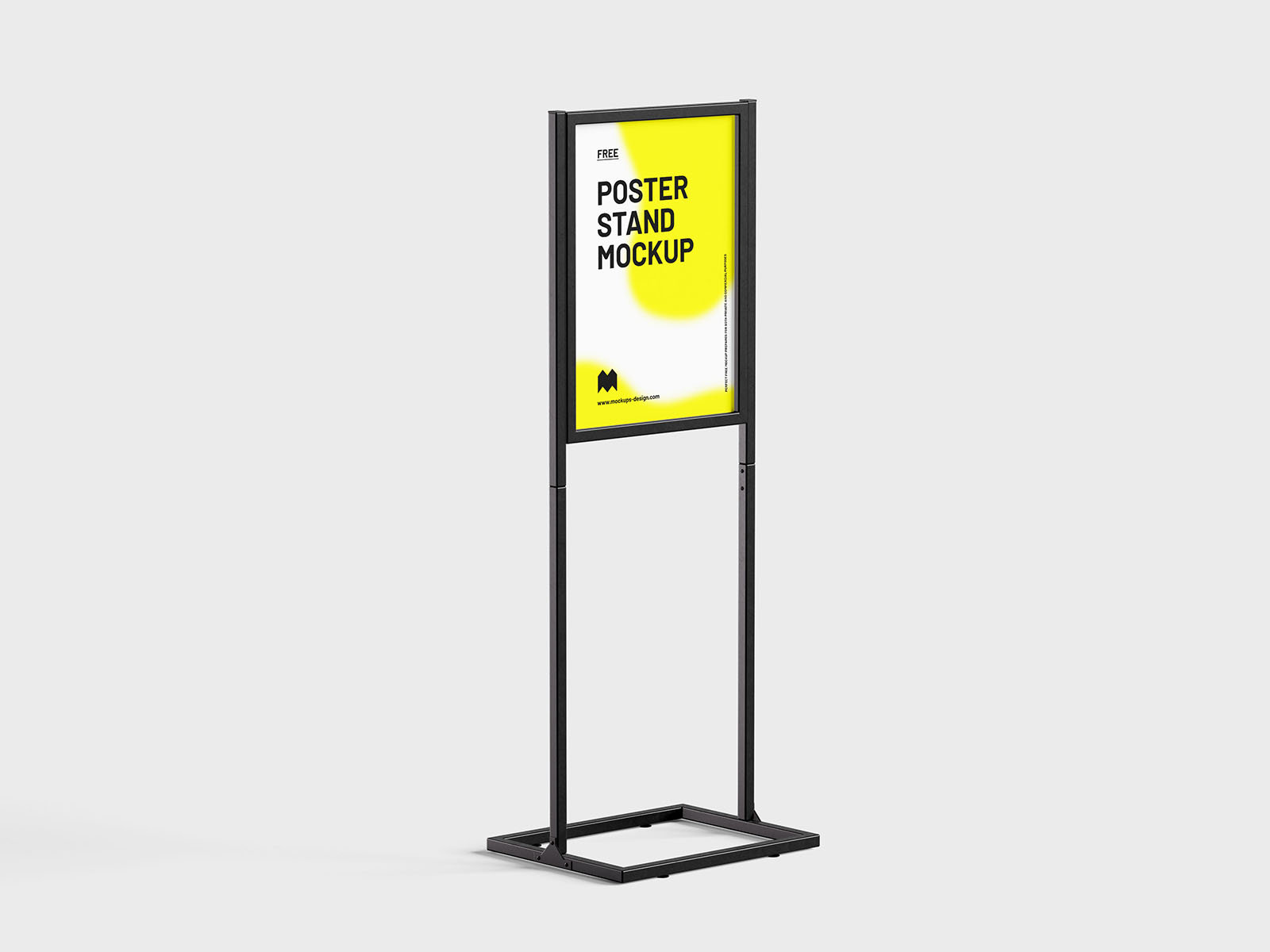 Poster Metal Frame Stand Mockup in 3 Different Sights FREE PSD