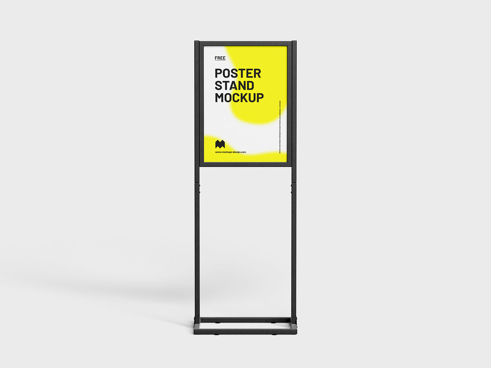 Poster Metal Frame Stand Mockup in 3 Different Sights FREE PSD