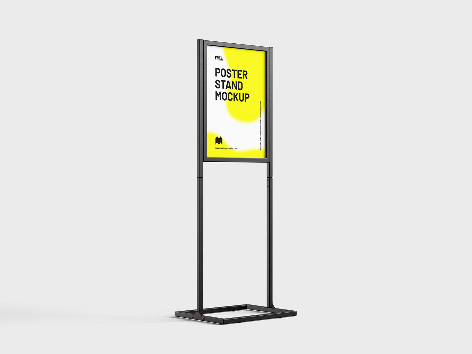 Poster Metal Frame Stand Mockup in 3 Different Sights FREE PSD