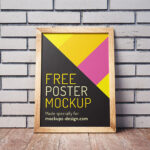 Poster Mockup Laid on a Wall