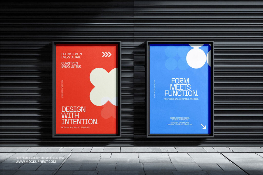 Poster Mockup on Industrial Wall