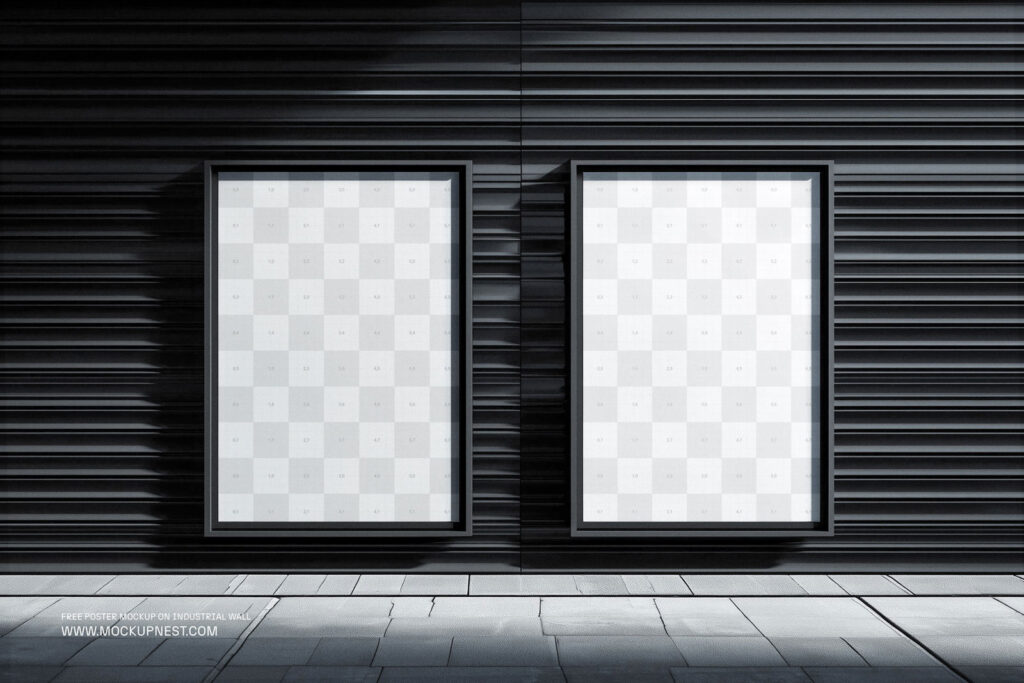 Poster Mockup on Industrial Wall