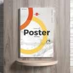 Poster on a Wooden Wall Mockup
