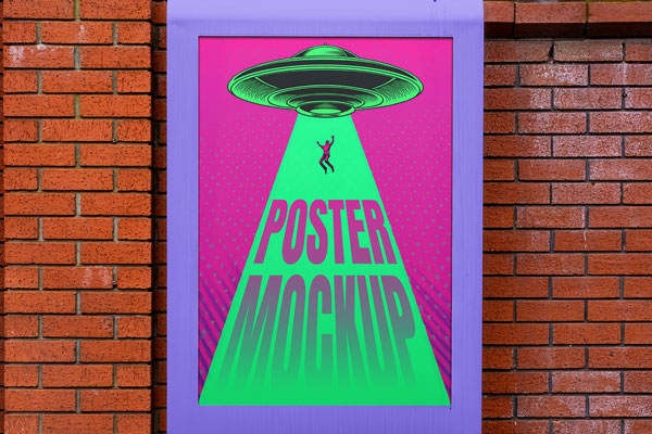 Poster on Brick Wall Mockup