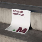 Poster on Concrete Stairs Mockup