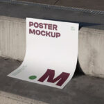 Poster on Concrete Stairs Mockup