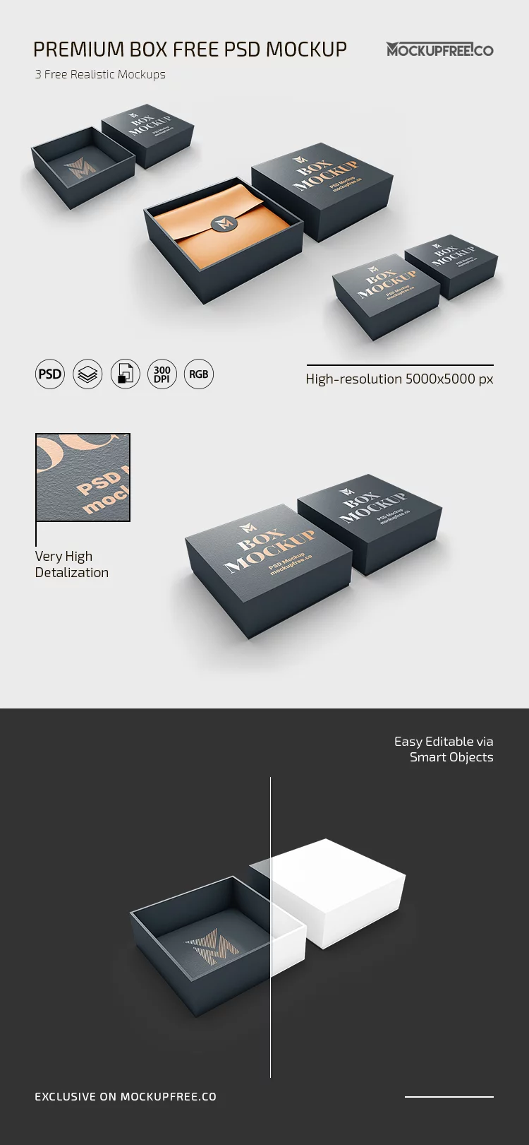 Free Premium Box Mockups PSD Template