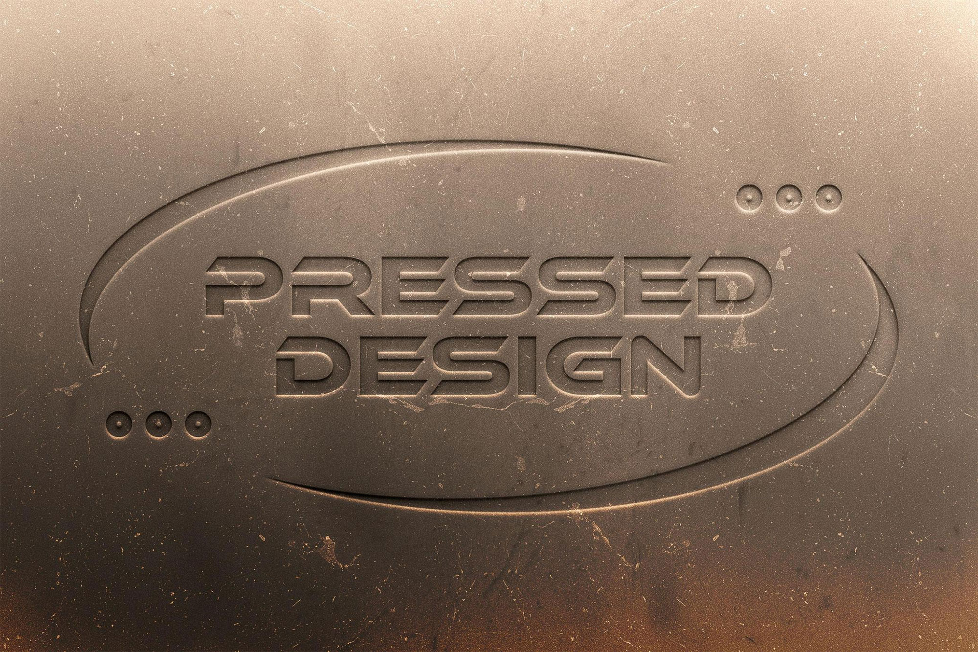 Free Pressed Text and Logo Mockup PSD Template