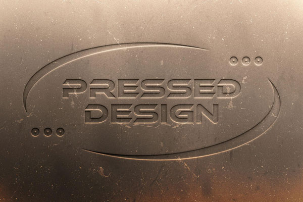 Pressed Text and Logo Mockup