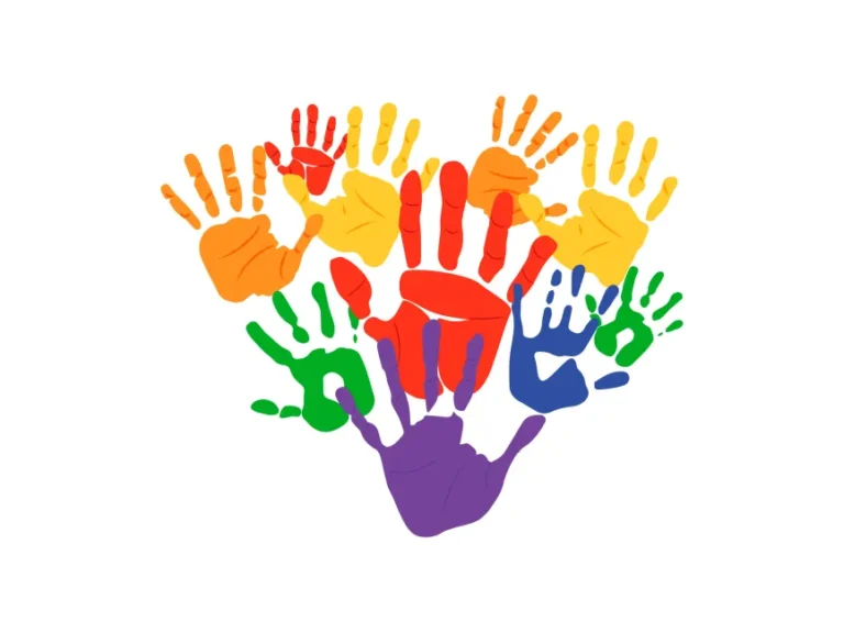 Pride Day Hands with Heart Logo