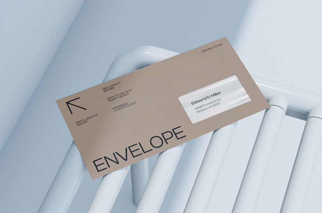 Free Professional Envelope Mockup PSD Template