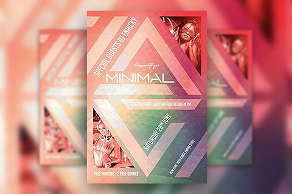 Professional Geometric Club Party Flyer Template Facebook Cover