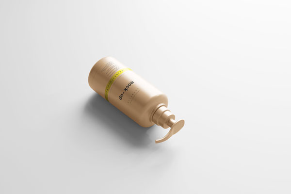 Pump Dispenser Bottle Mockup in Perspective View