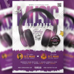 Purple and White Event Flyer Template