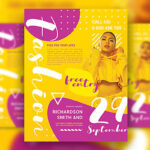 Purple and Yellow Fashion Flyer and Facebook Cover Templates