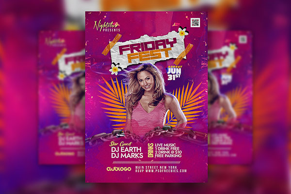 Purple Friday Nightclub Music Event Flyer Template