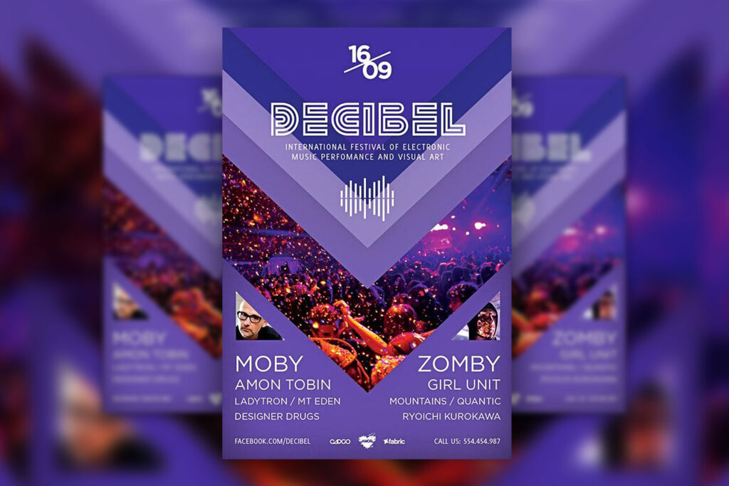 Purple Geometric Night Party Flyer Template
