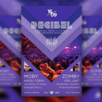 Purple Geometric Night Party Flyer Template