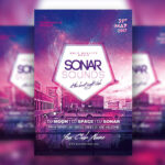 Purple, Illustrated Retro Nightclub and Concert Flyers and Facebook Cover Templates