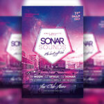 Purple, Illustrated Retro Nightclub and Concert Flyers and Facebook Cover Templates