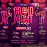 Purple Lines Night Party Flyer Template