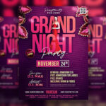 Purple Lines Night Party Flyer Template