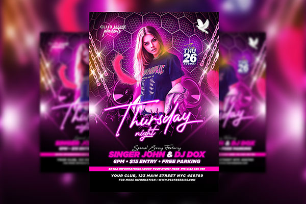 Purple Ultimate Music and Dance Party Flyer Template
