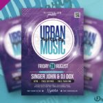 Purple, Urban Concert and Nightclub Flyer Template