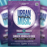Purple, Urban Concert and Nightclub Flyer Template
