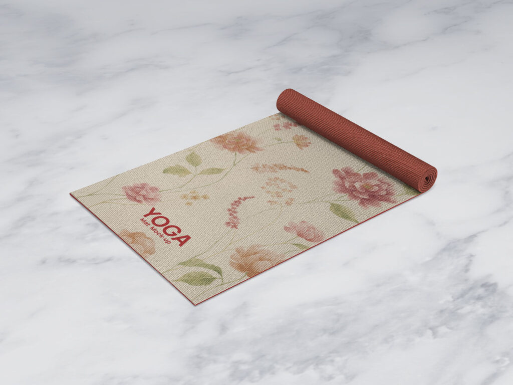 PVC Rolled Up Yoga Mat Mockup