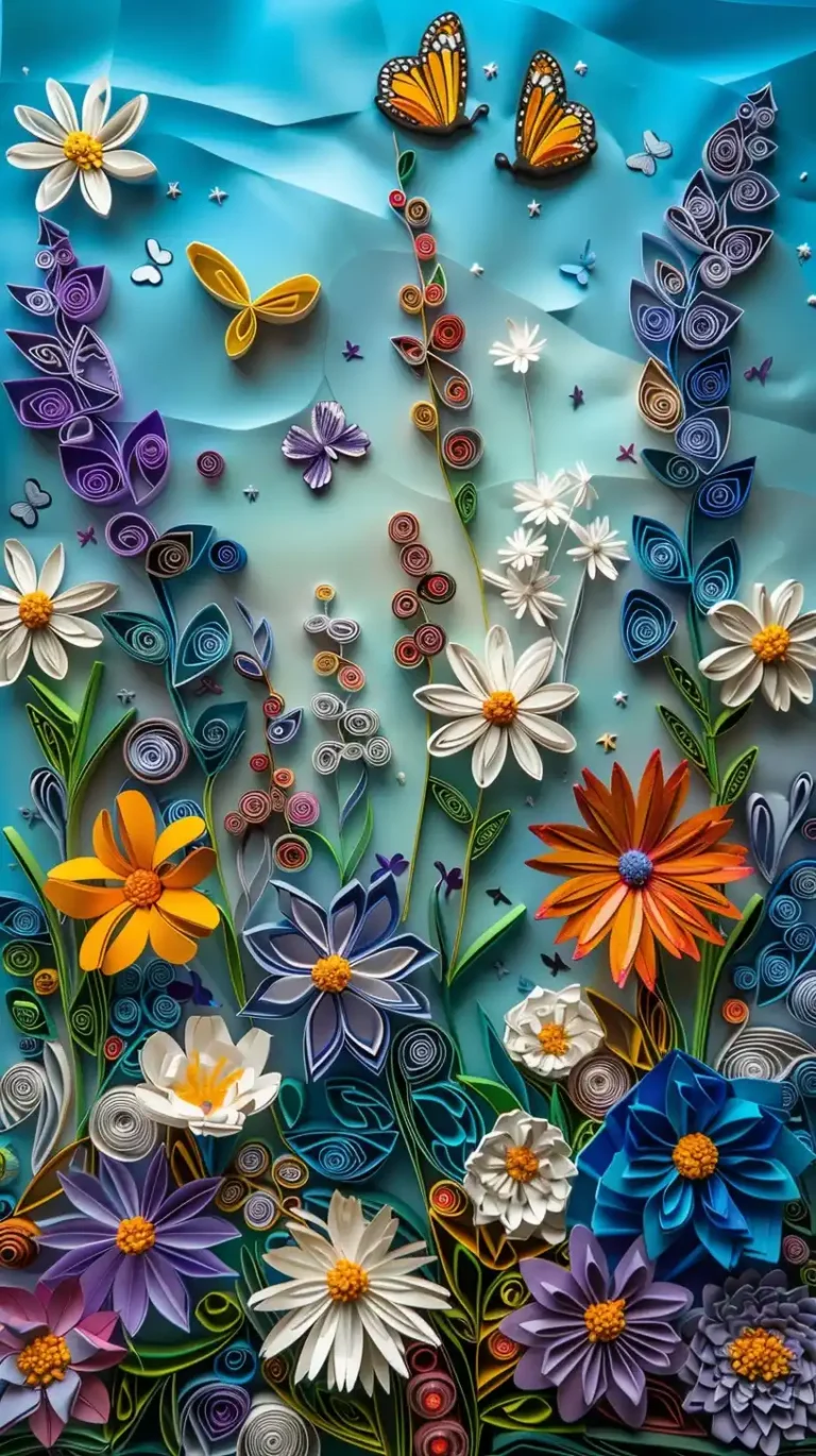 Quilled Daisy Meadow Art ai prompt preview