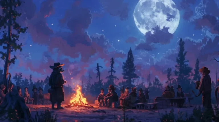 Raccoon Storyteller Night Scene ai prompt preview