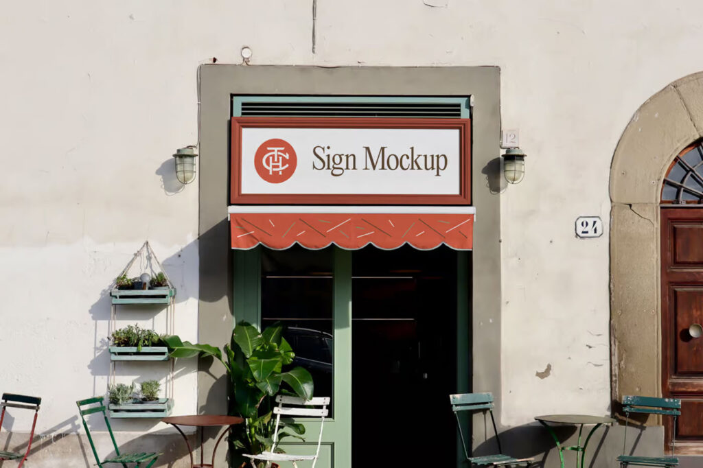 Ractangle Sign with Frame Mockup